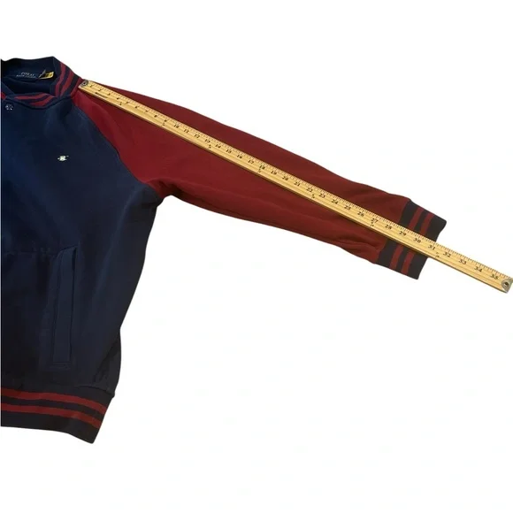 Polo Ralph Lauren mens Fleece Baseball Jacket Big & Tall size 3XB Navy Red Prepp